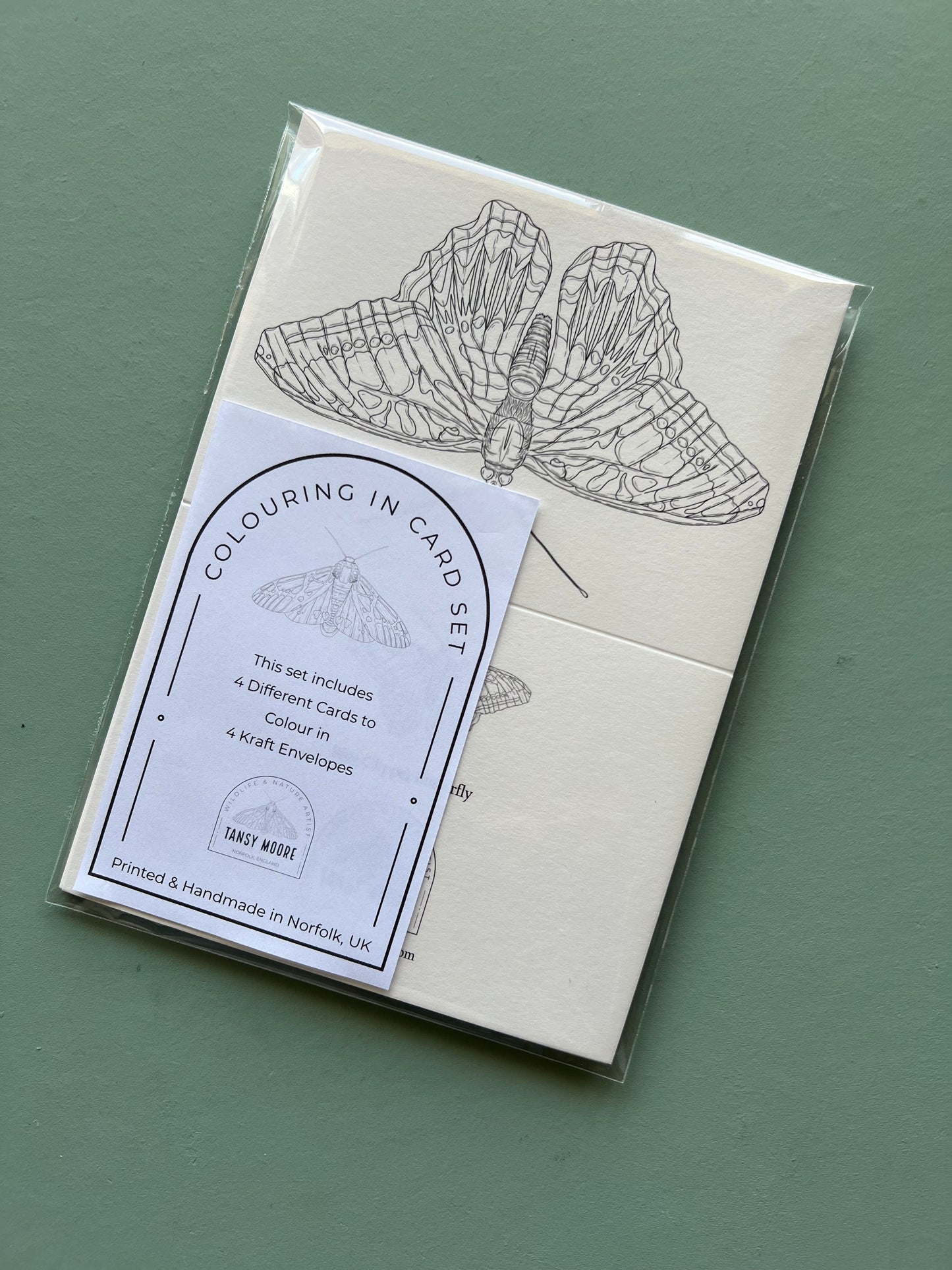 Butterfly and Moth Colouring in Card Set