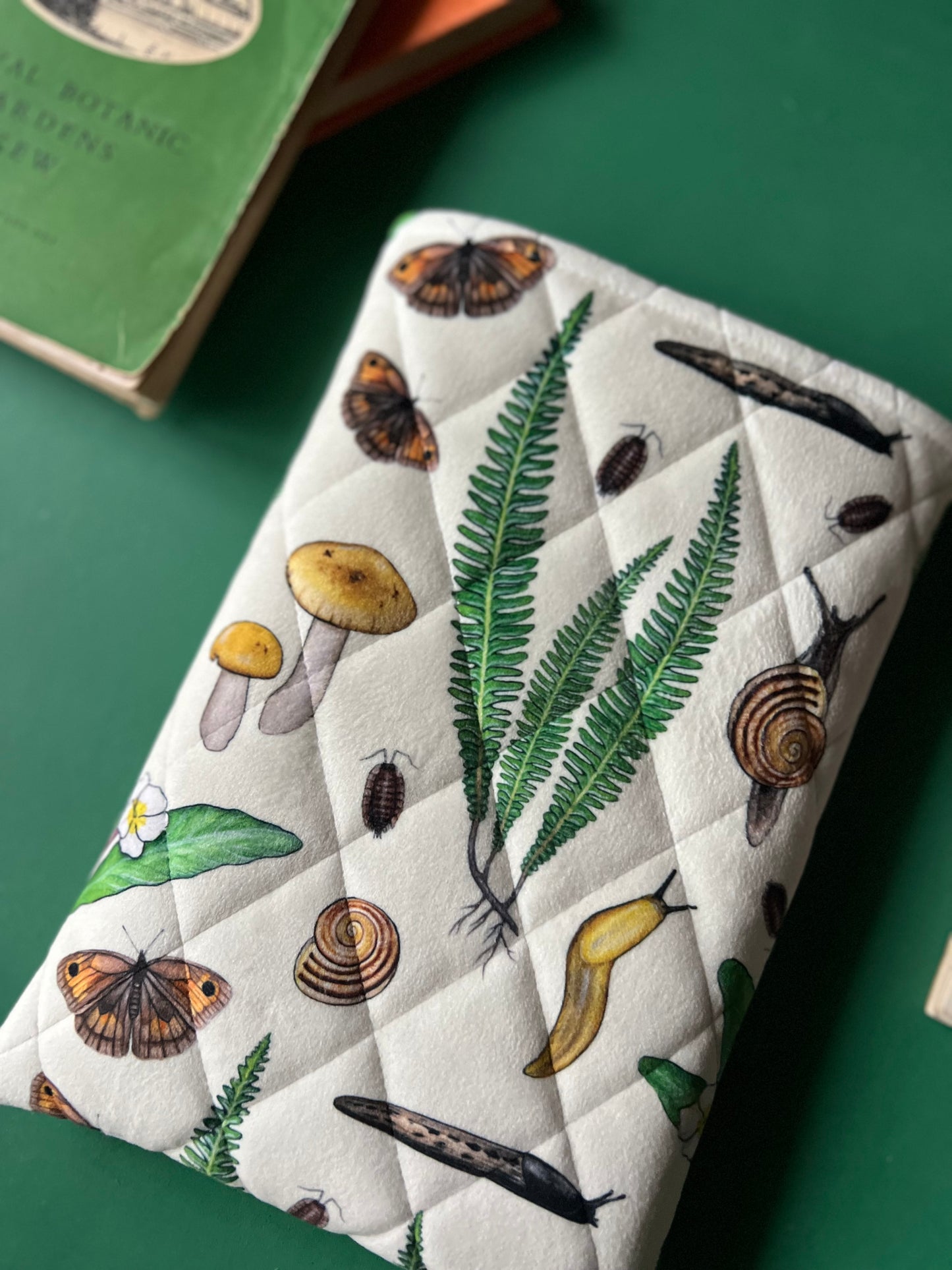 Forest Floor Quilted Velvet Book Sleeve