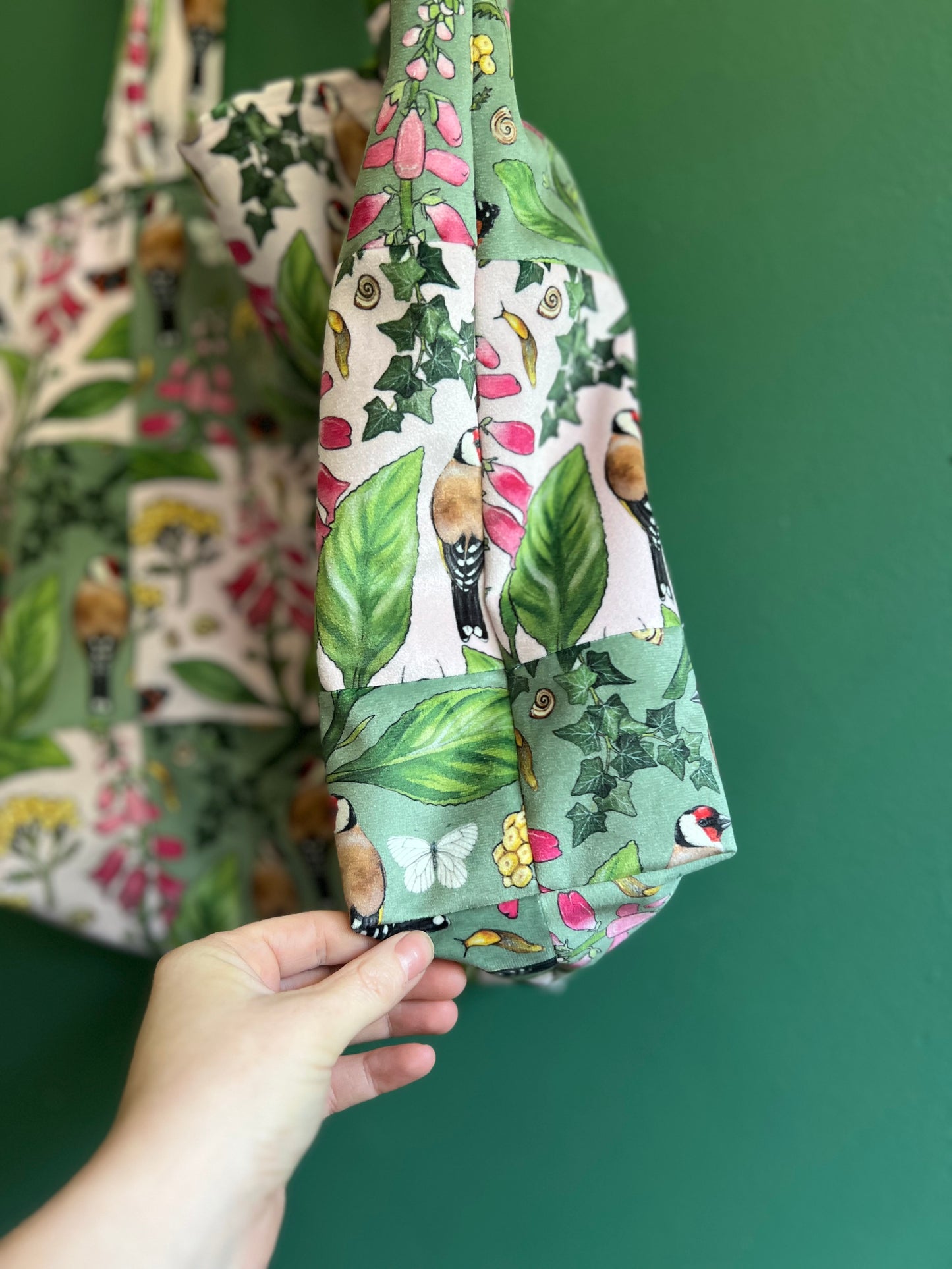 Velvet Patchwork Tote Bag