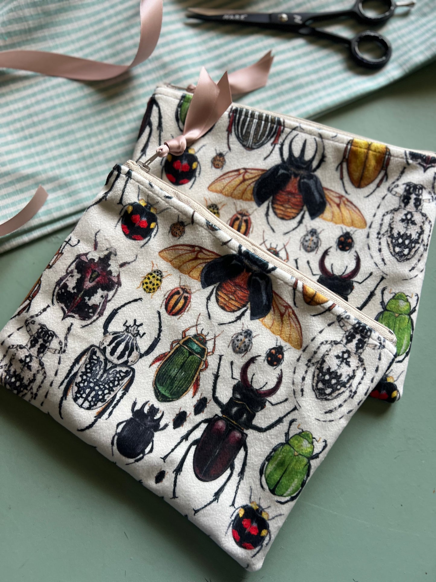 Soft Velvet Beetle Pouch