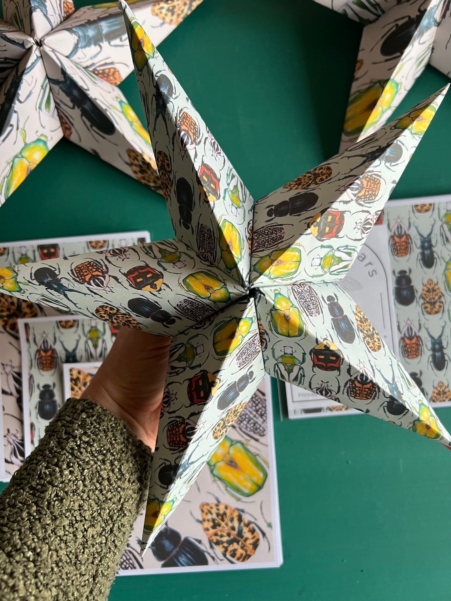 DIY Beetle Stars, 3D Paper Stars