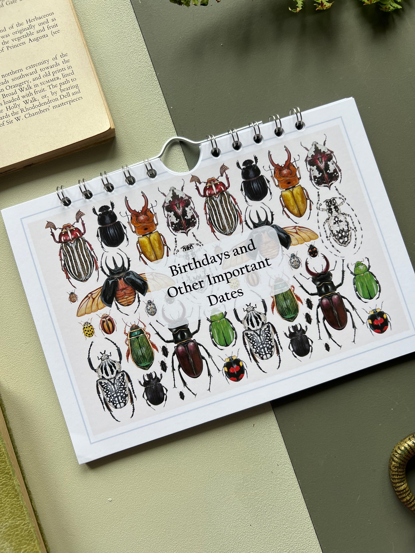 Beetle Birthday and Other Important Dates Calendar, Perpetual Calendar