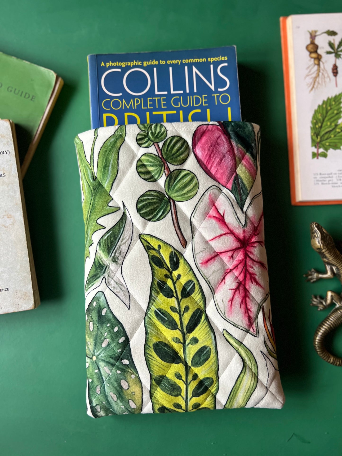 House Plants Quilted Velvet Book Sleeve