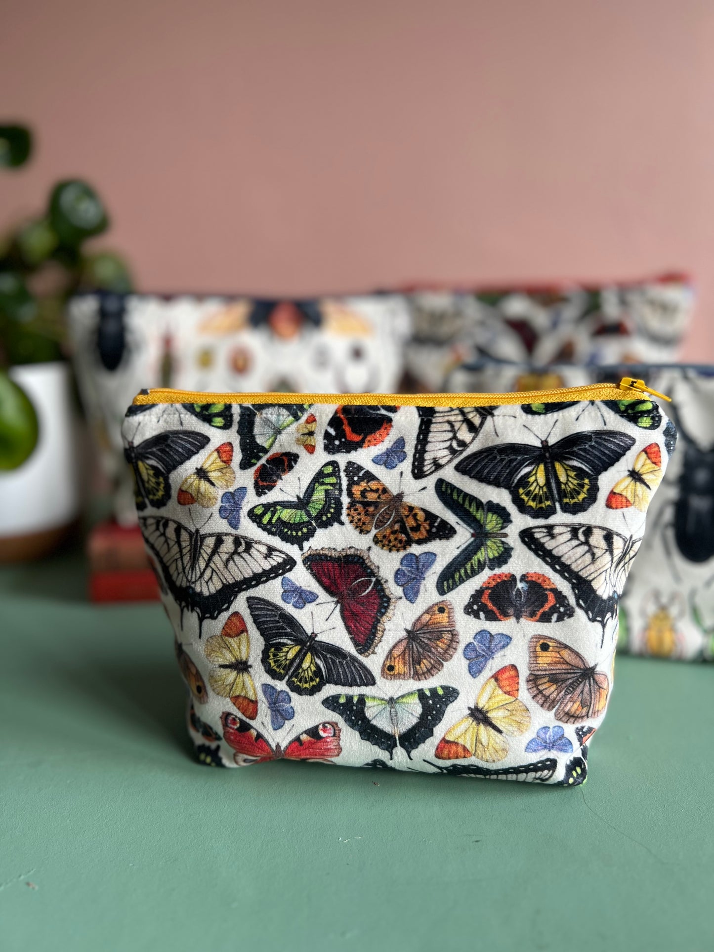 Velvet Butterfly Cosmetic Bag