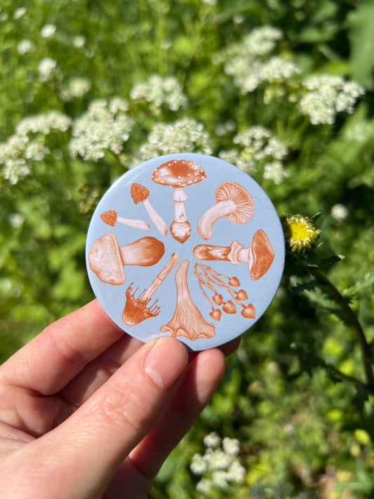 Mushroom Wheel Pocket Mirror