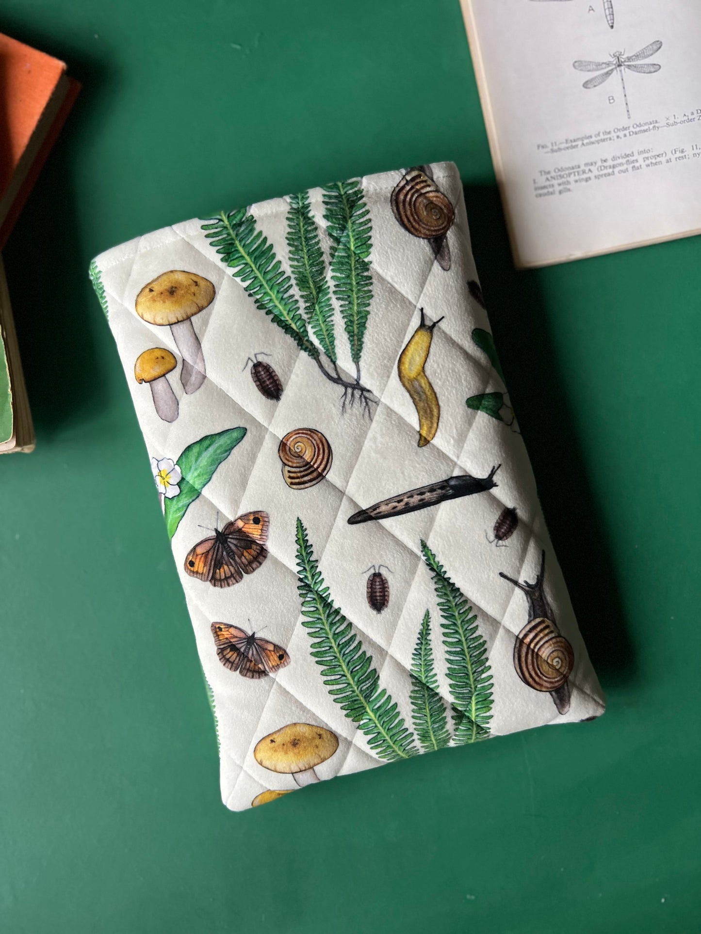 Forest Floor Quilted Velvet Book Sleeve