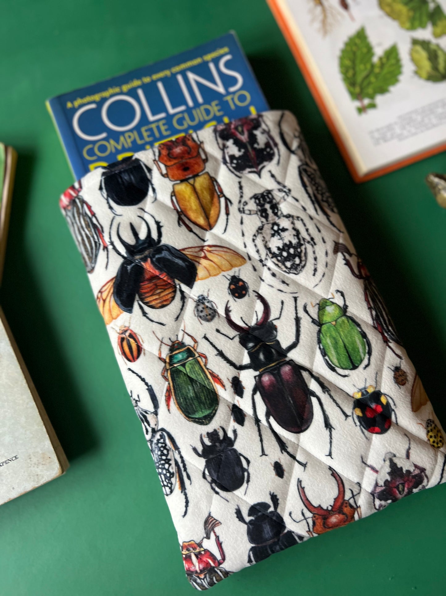 Beetles Quilted Velvet Book Sleeve