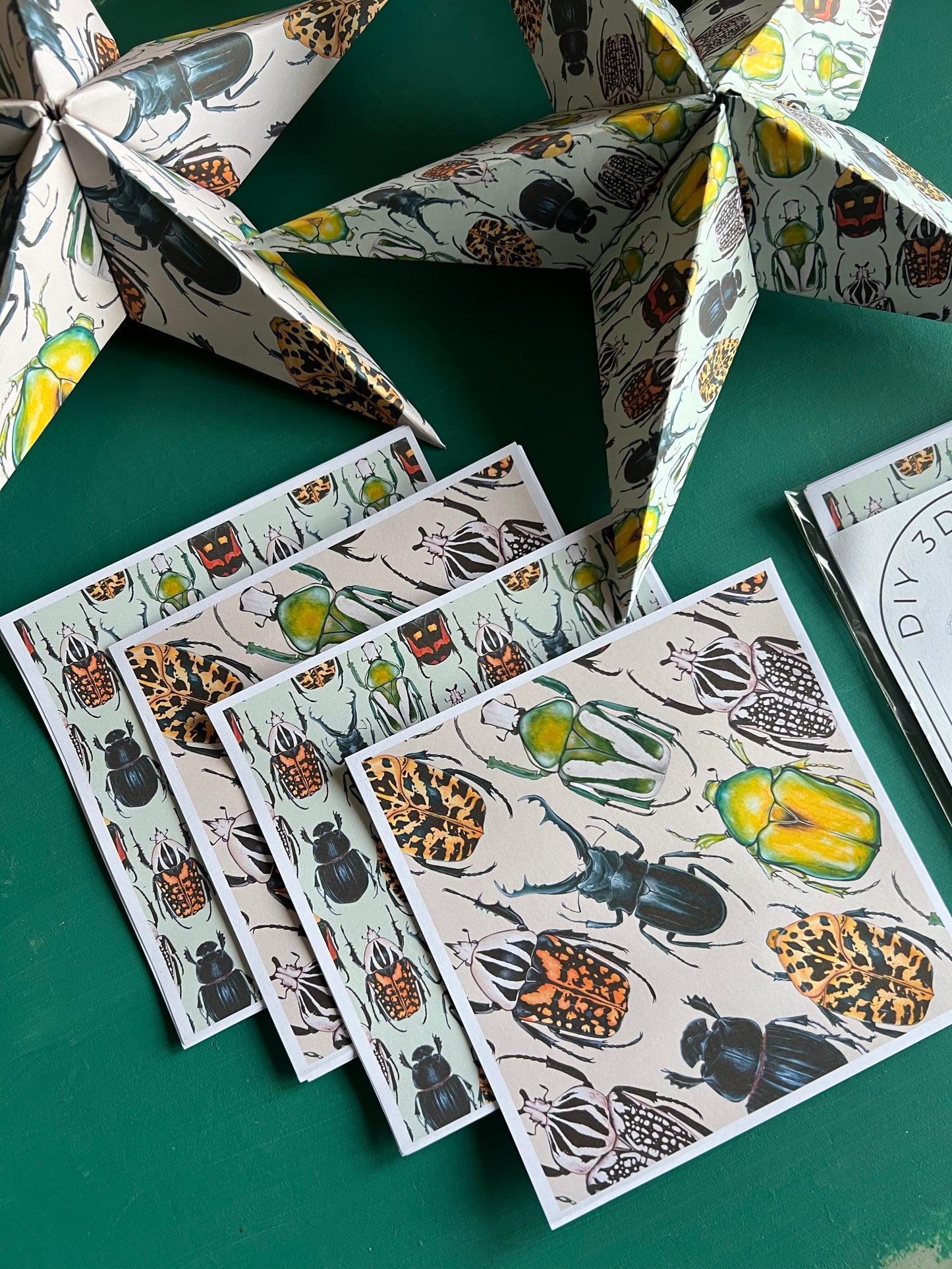 DIY Beetle Stars, 3D Paper Stars