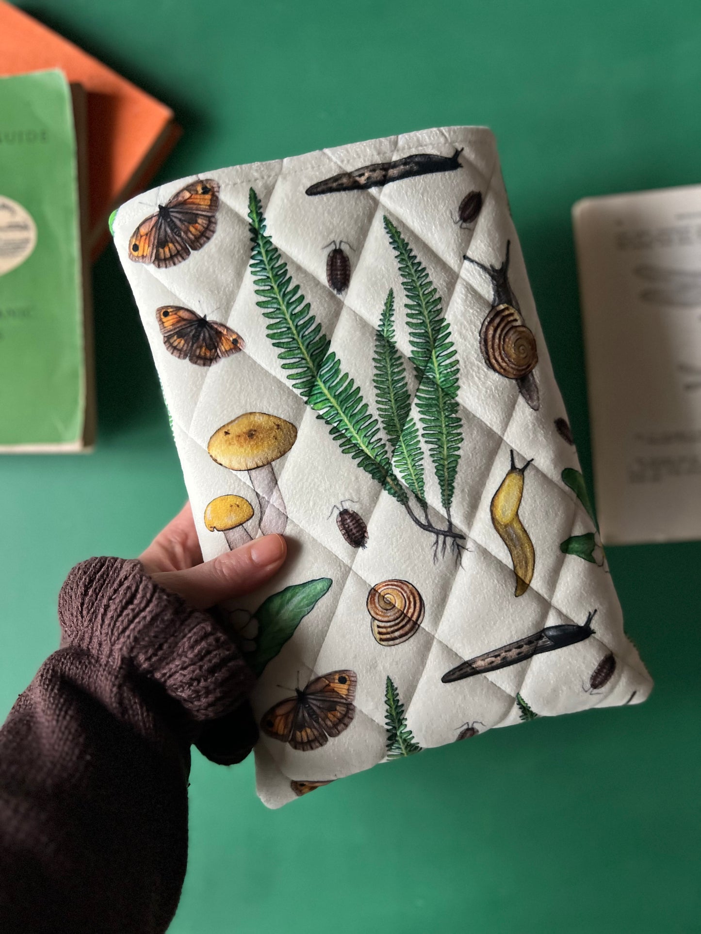 Forest Floor Quilted Velvet Book Sleeve