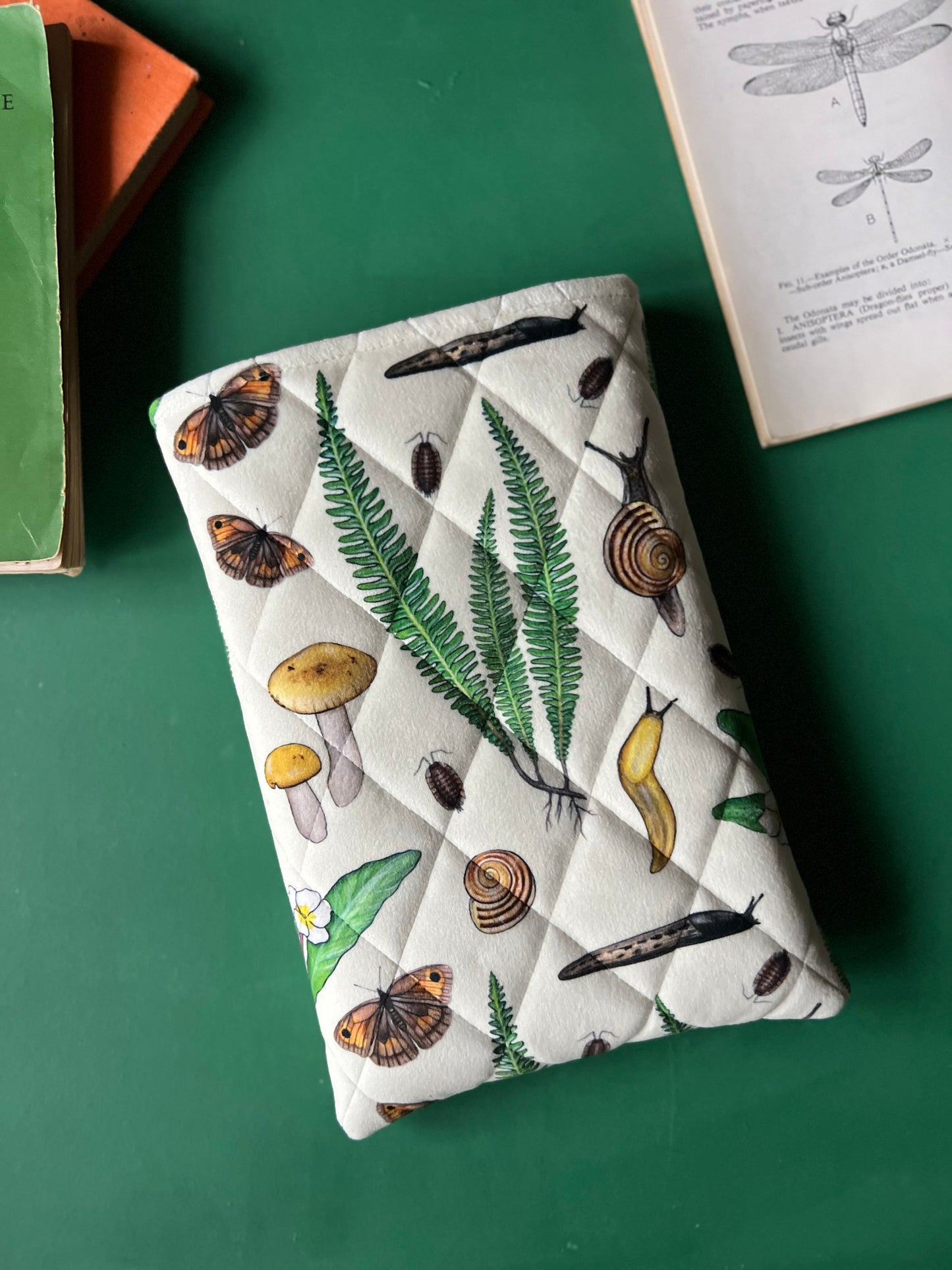 Forest Floor Quilted Velvet Book Sleeve