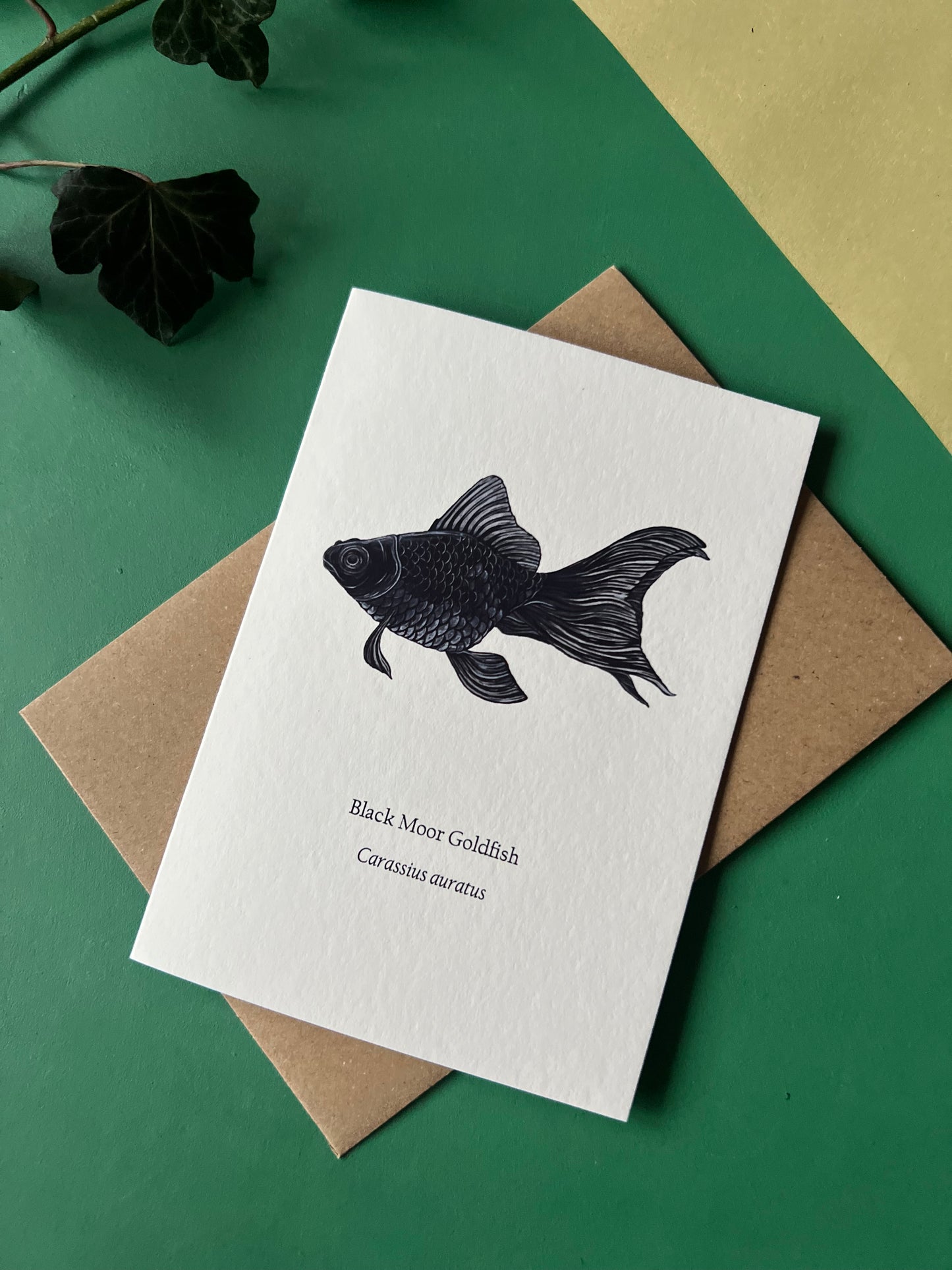 Black Moor Goldfish Card