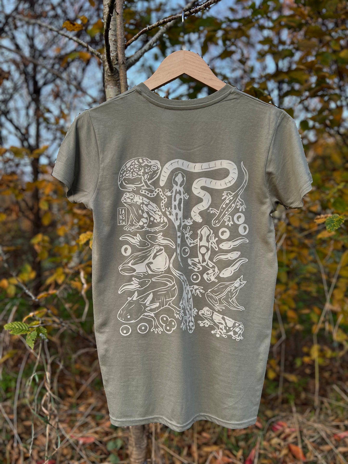 Amphibians // Khaki // organic cotton unisex tshirt