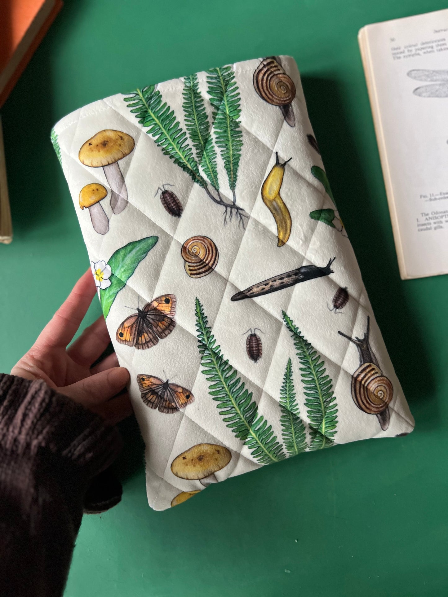 Forest Floor Quilted Velvet Book Sleeve