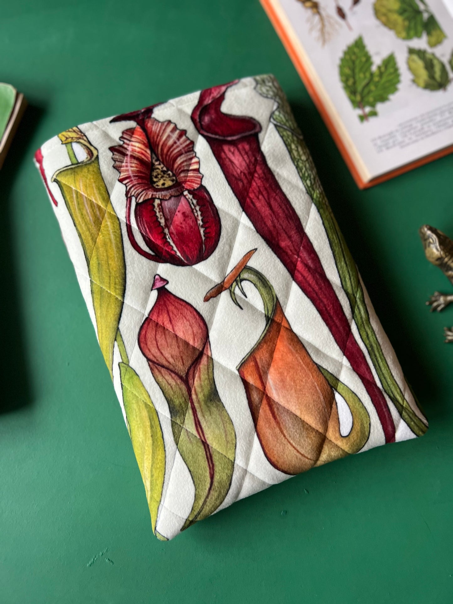 Carnivorous Plants Quilted Velvet Book Sleeve