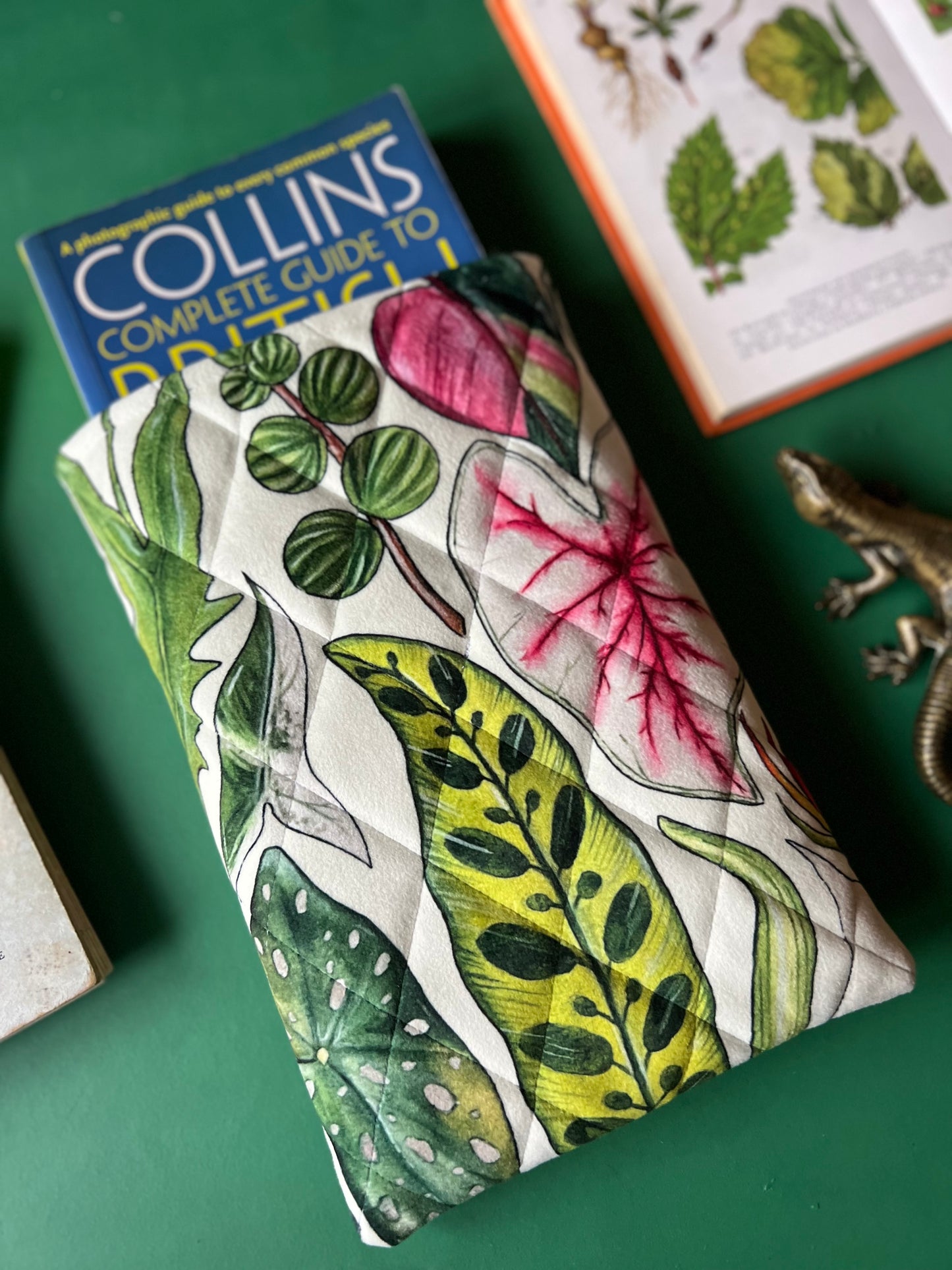 House Plants Quilted Velvet Book Sleeve