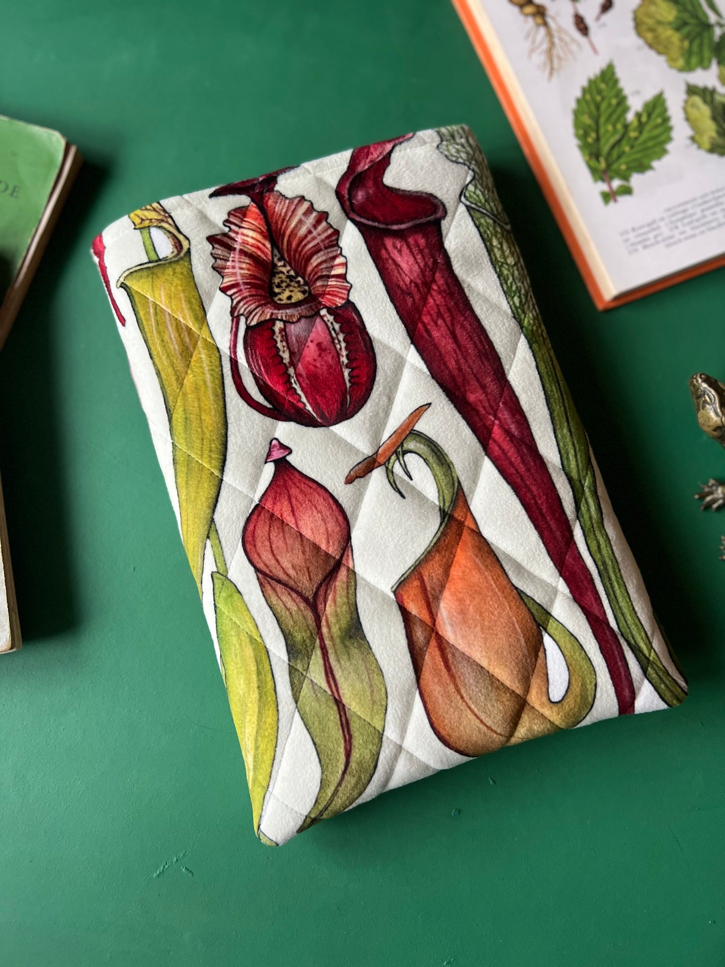 Carnivorous Plants Quilted Velvet Book Sleeve