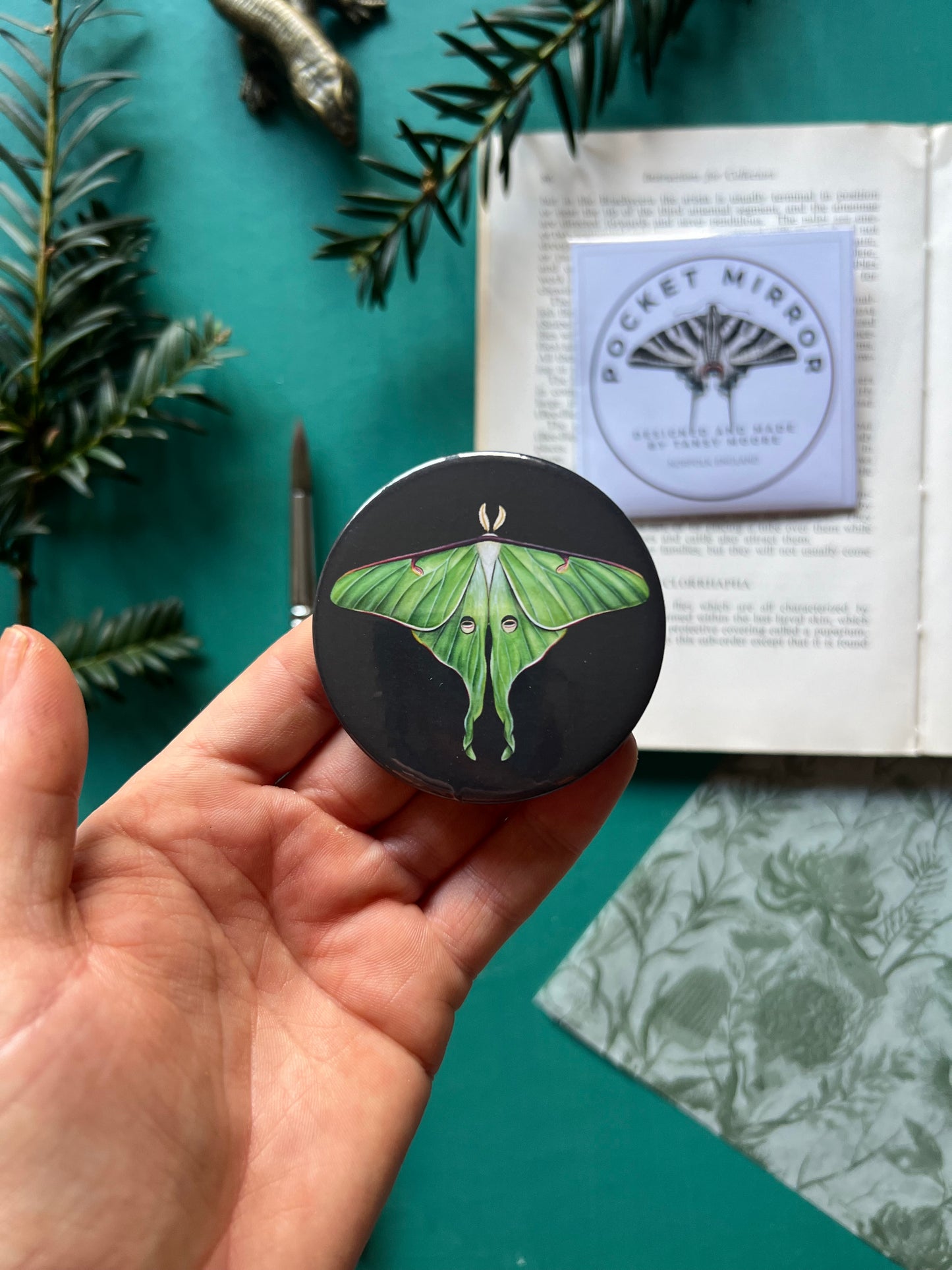Luna Moth Pocket Mirror