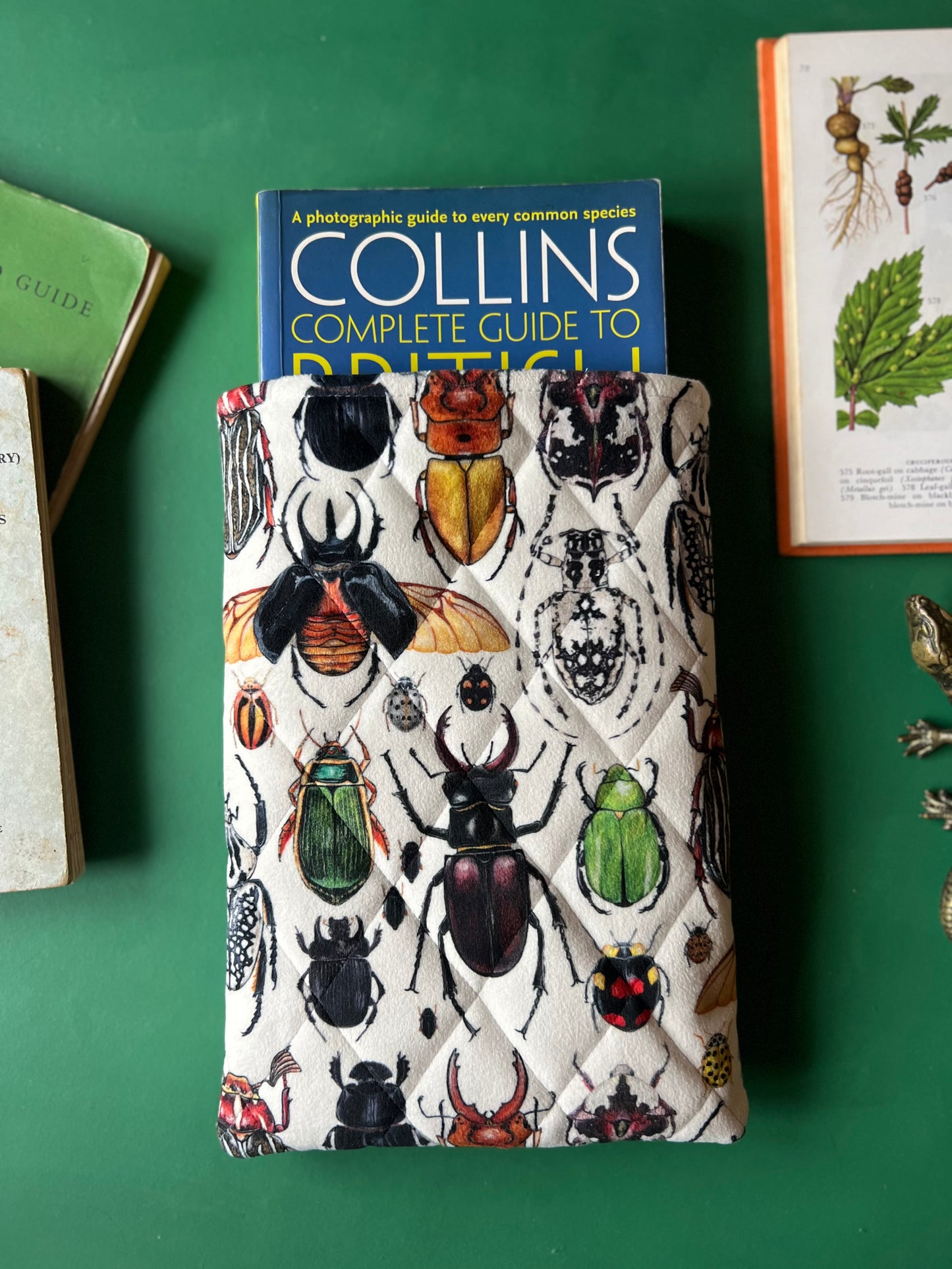 Beetles Quilted Velvet Book Sleeve