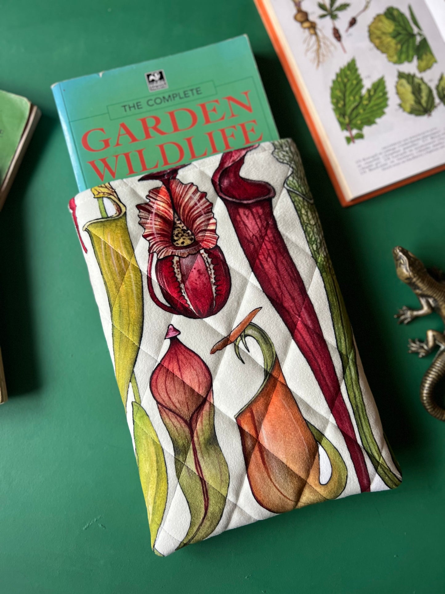 Carnivorous Plants Quilted Velvet Book Sleeve