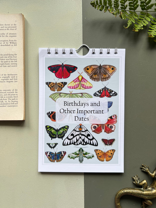 Butterfly and Moth Birthday and Other Important Dates Calendar, Perpetual Calendar