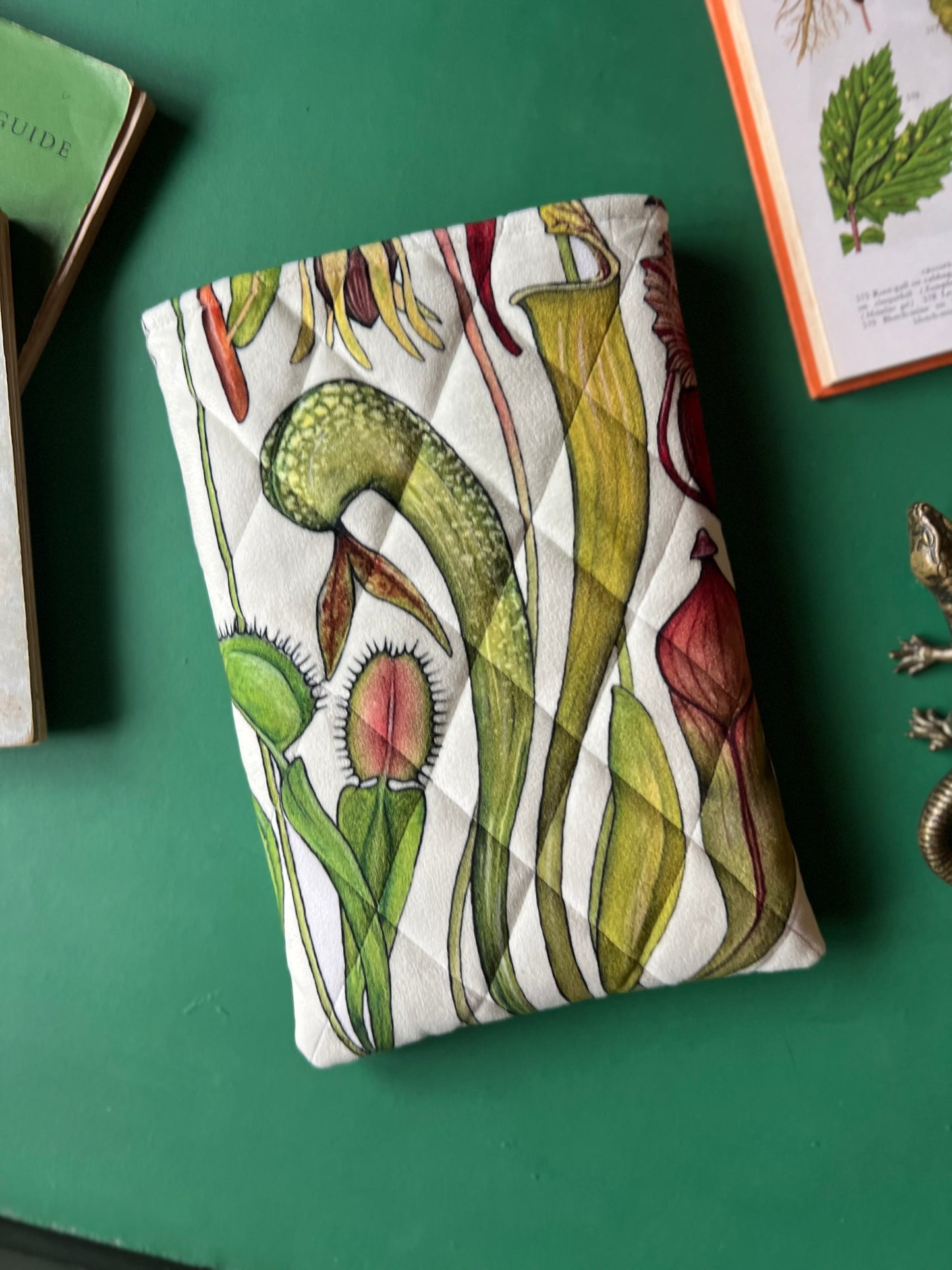 Carnivorous Plants Quilted Velvet Book Sleeve