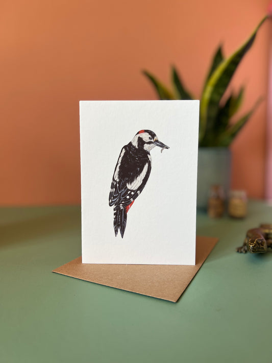 Great Spotted Woodpecker Card