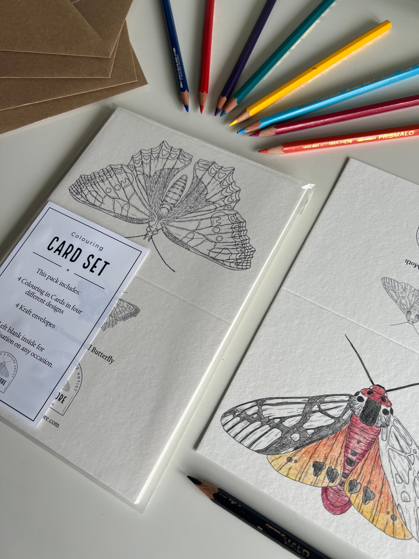 Butterfly and Moth Colouring in Card Set