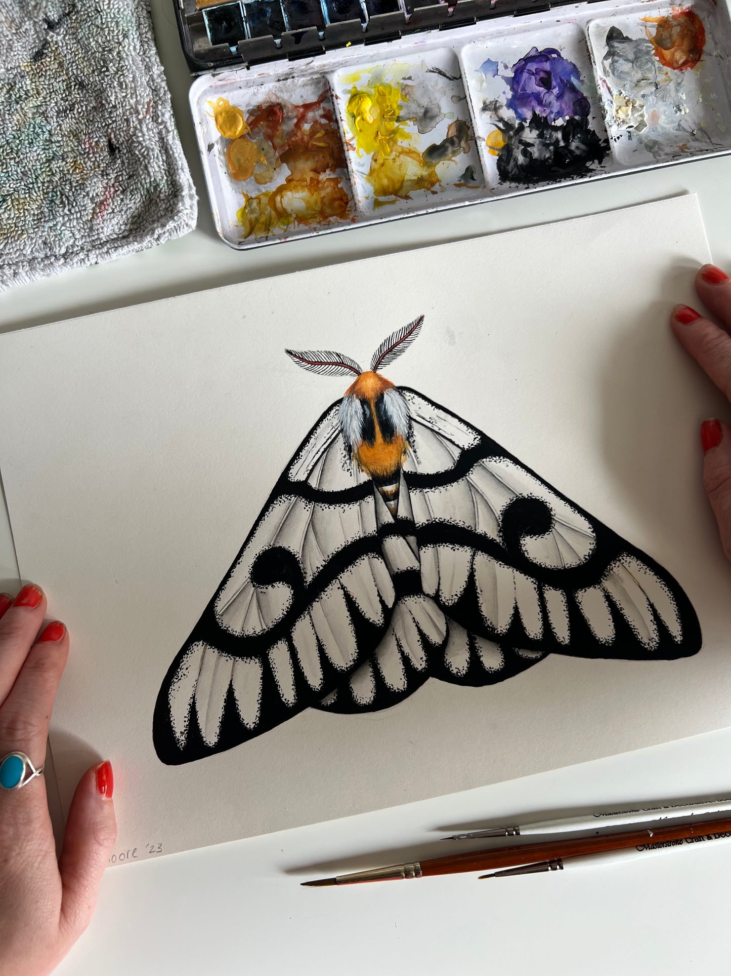 Hera Buckmoth, Watercolour Original