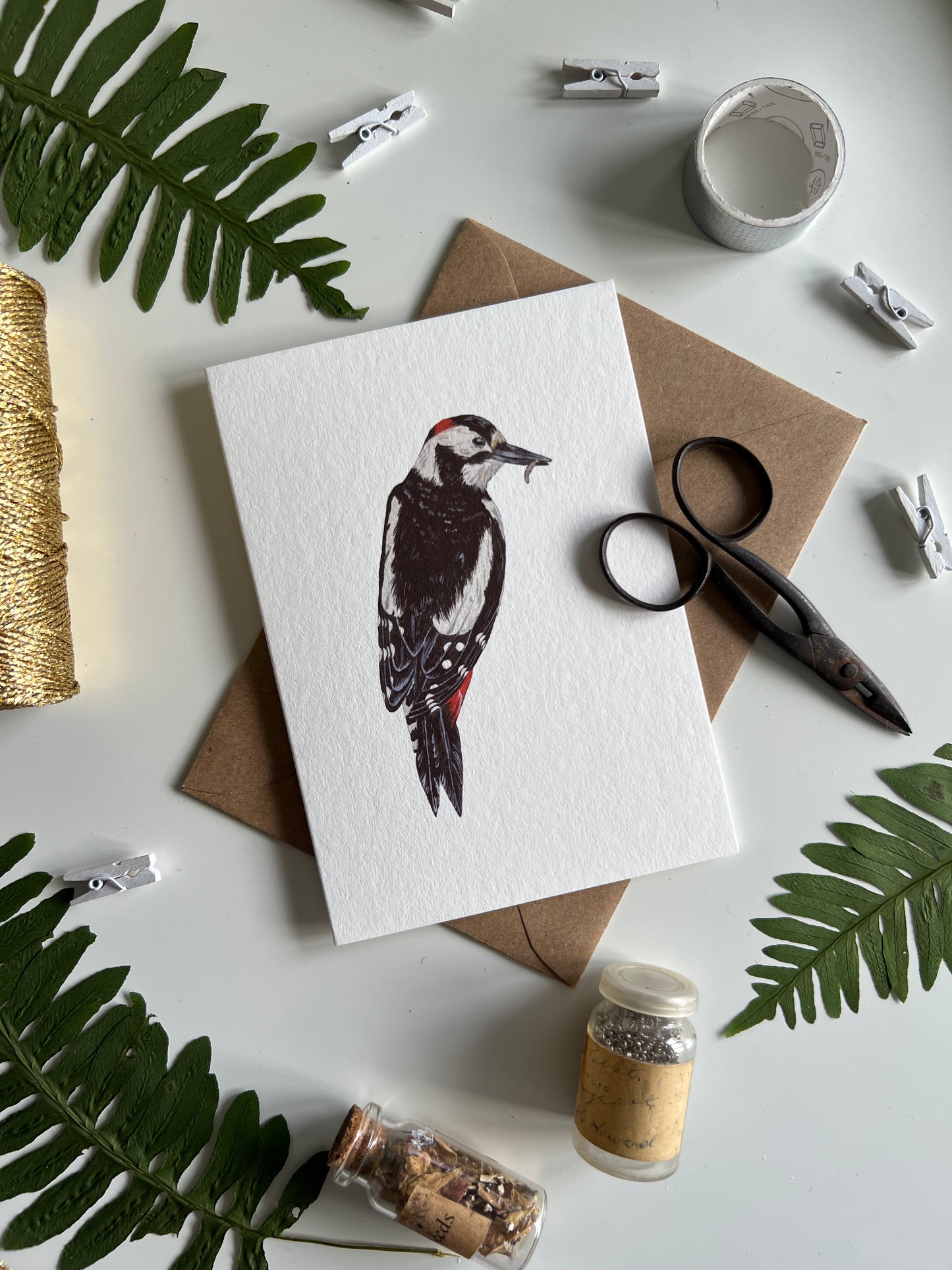 Great Spotted Woodpecker Card