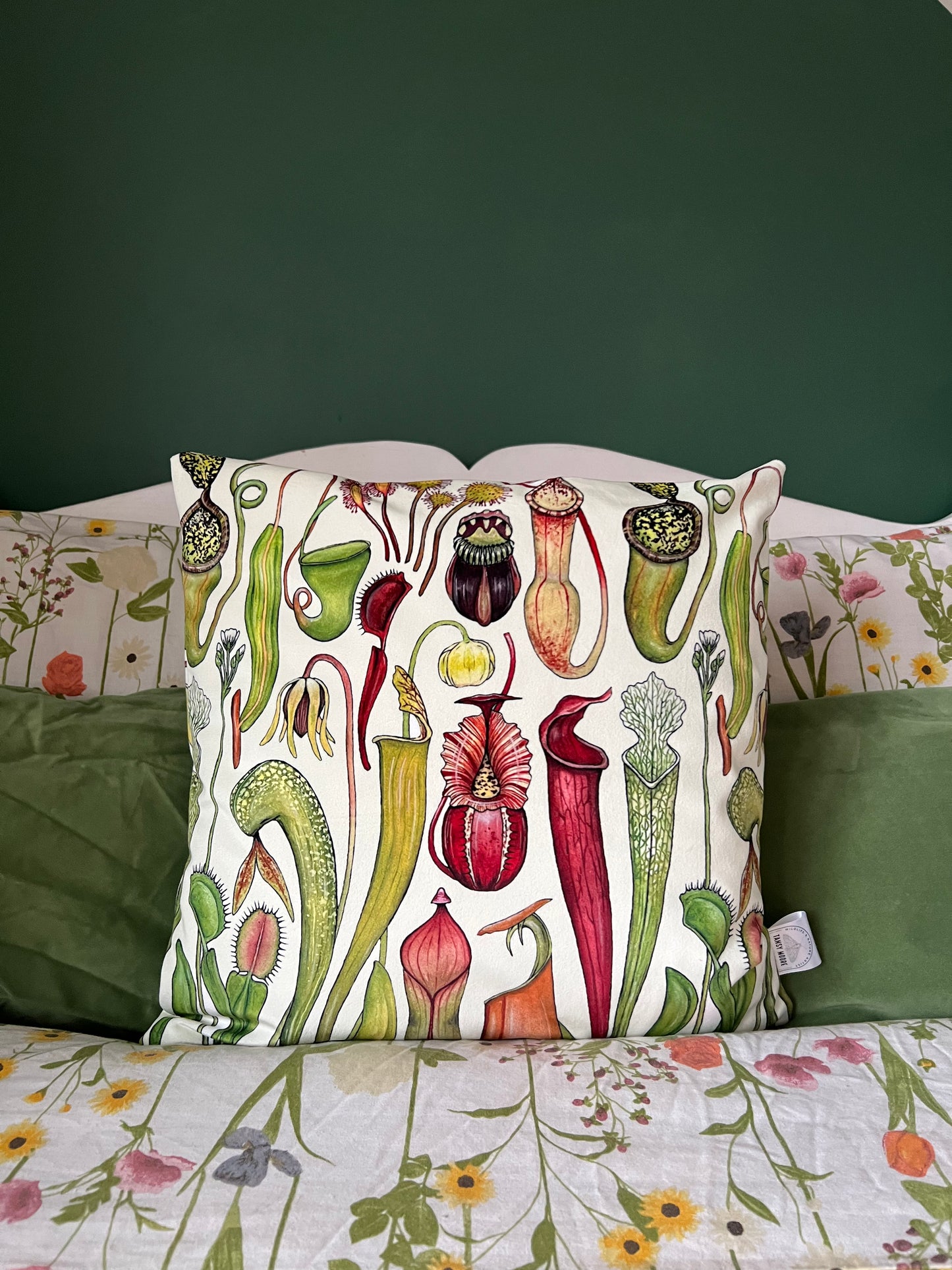 Carnivorous Plants Soft Velvet Cushion Cover