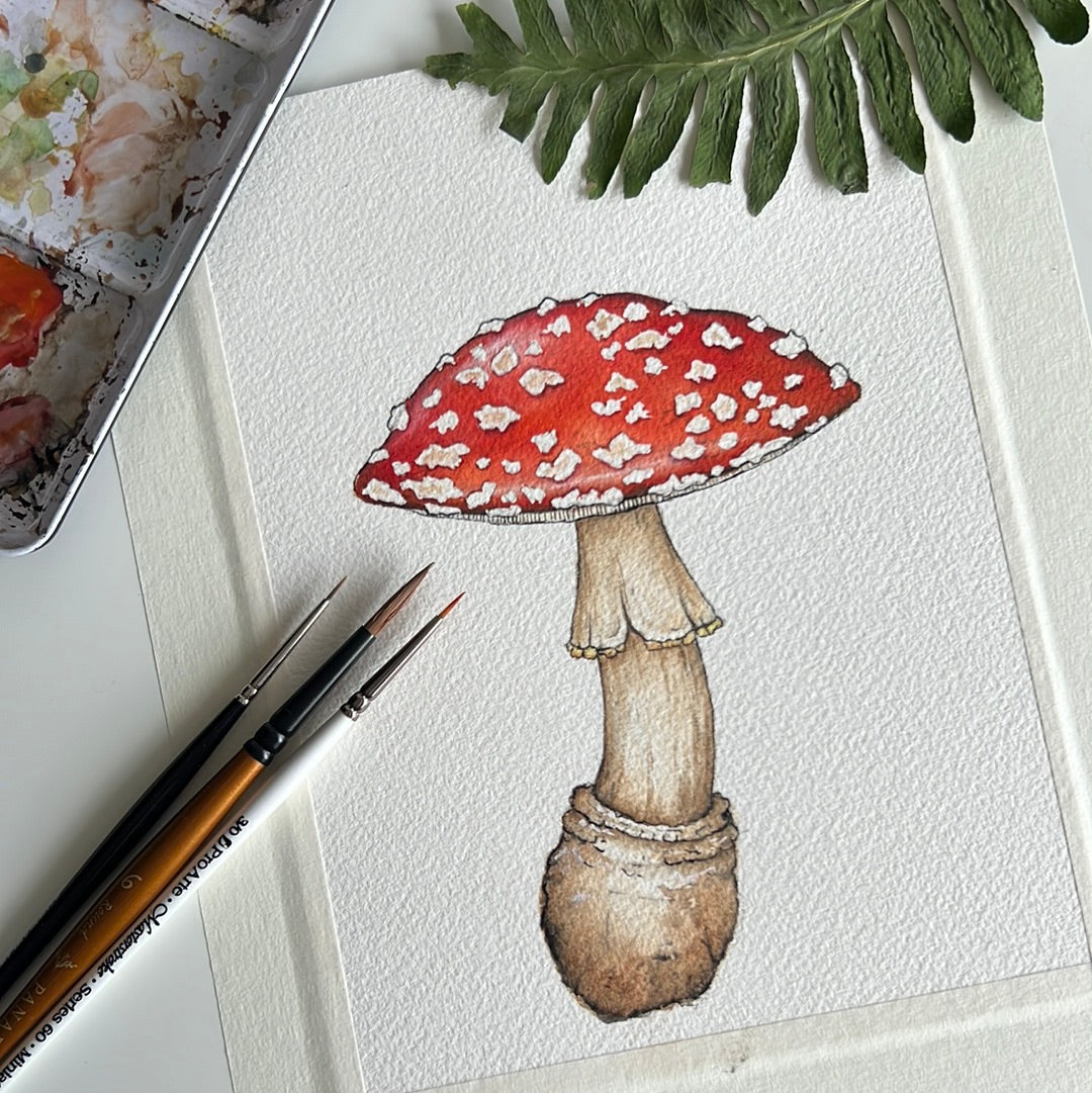 Original Watercolour Fly Agaric Painting