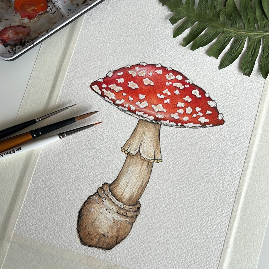 Original Watercolour Fly Agaric Painting